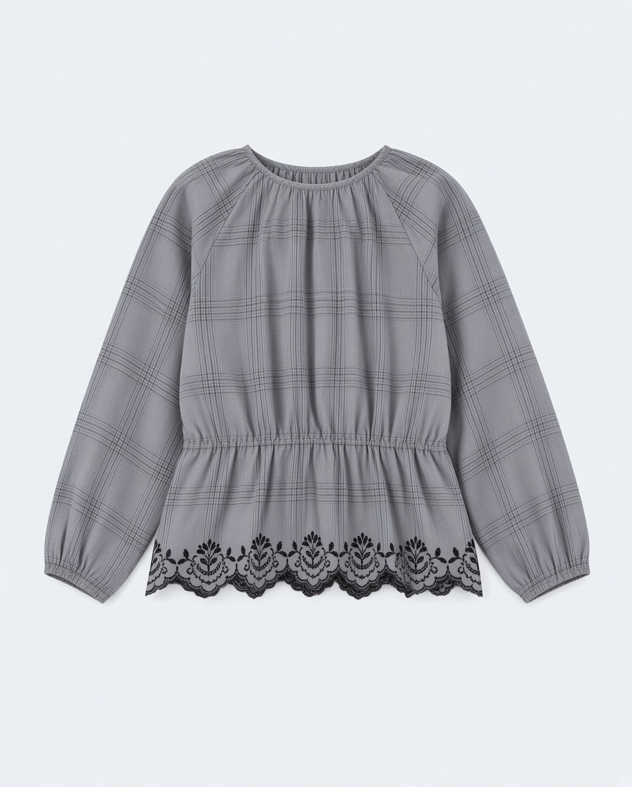 Checkered Embroidered Shirt