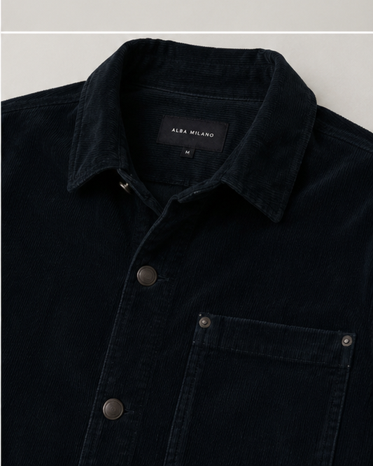 Black Corduroy Workwear Jacket