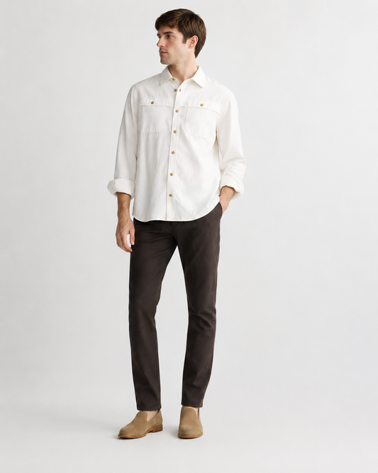 White Double Pocket Shirt