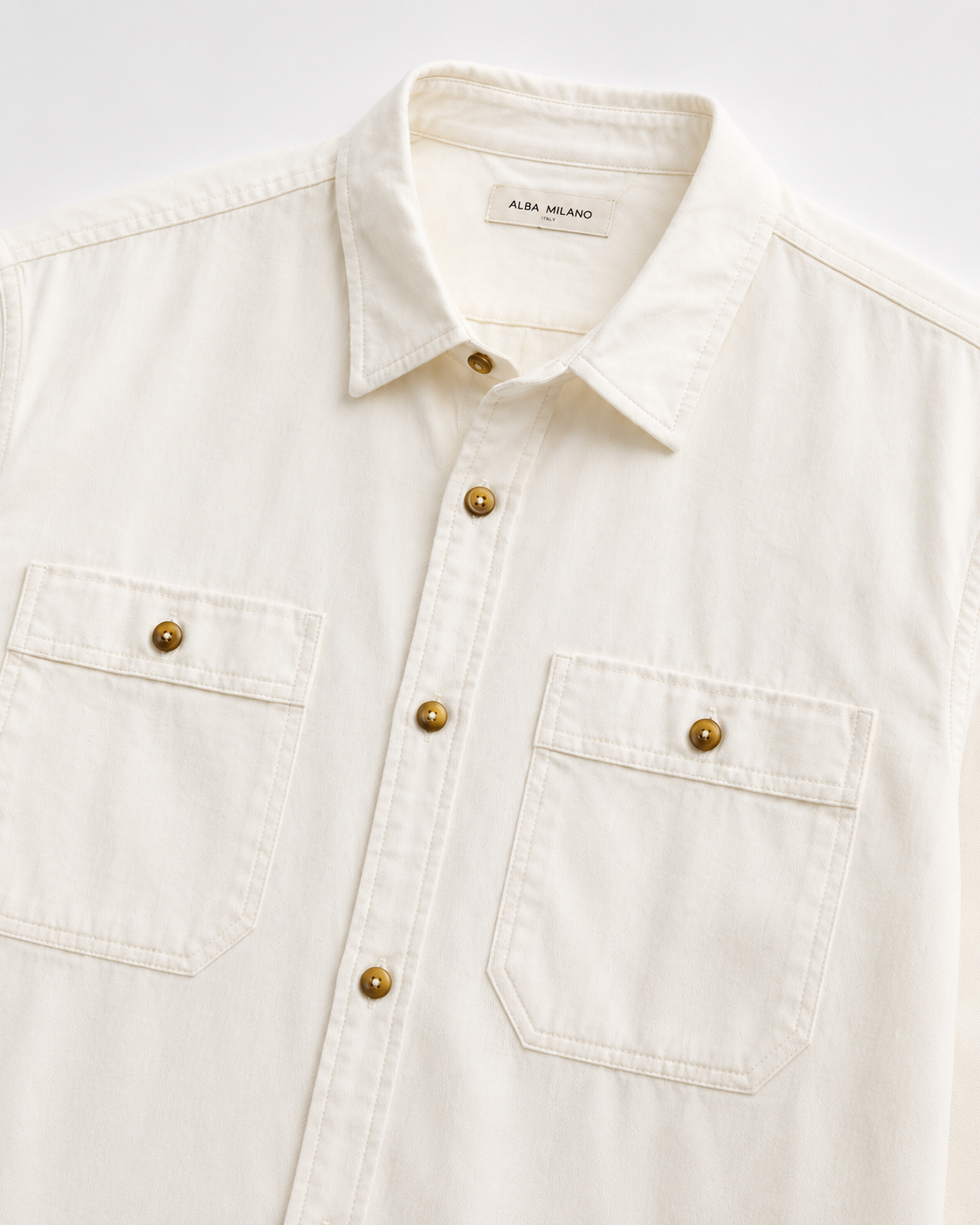 White Double Pocket Shirt