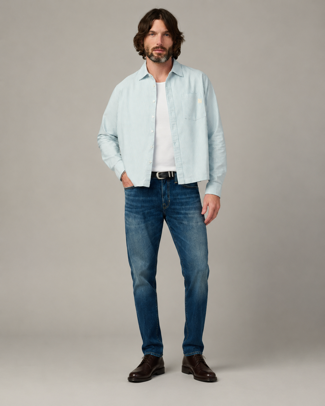 Light Stripe Button Shirt