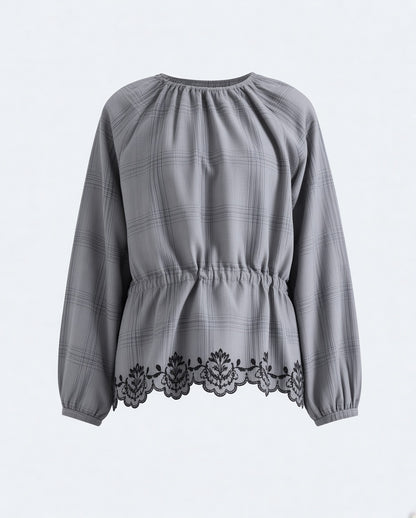 Checkered Embroidered Shirt