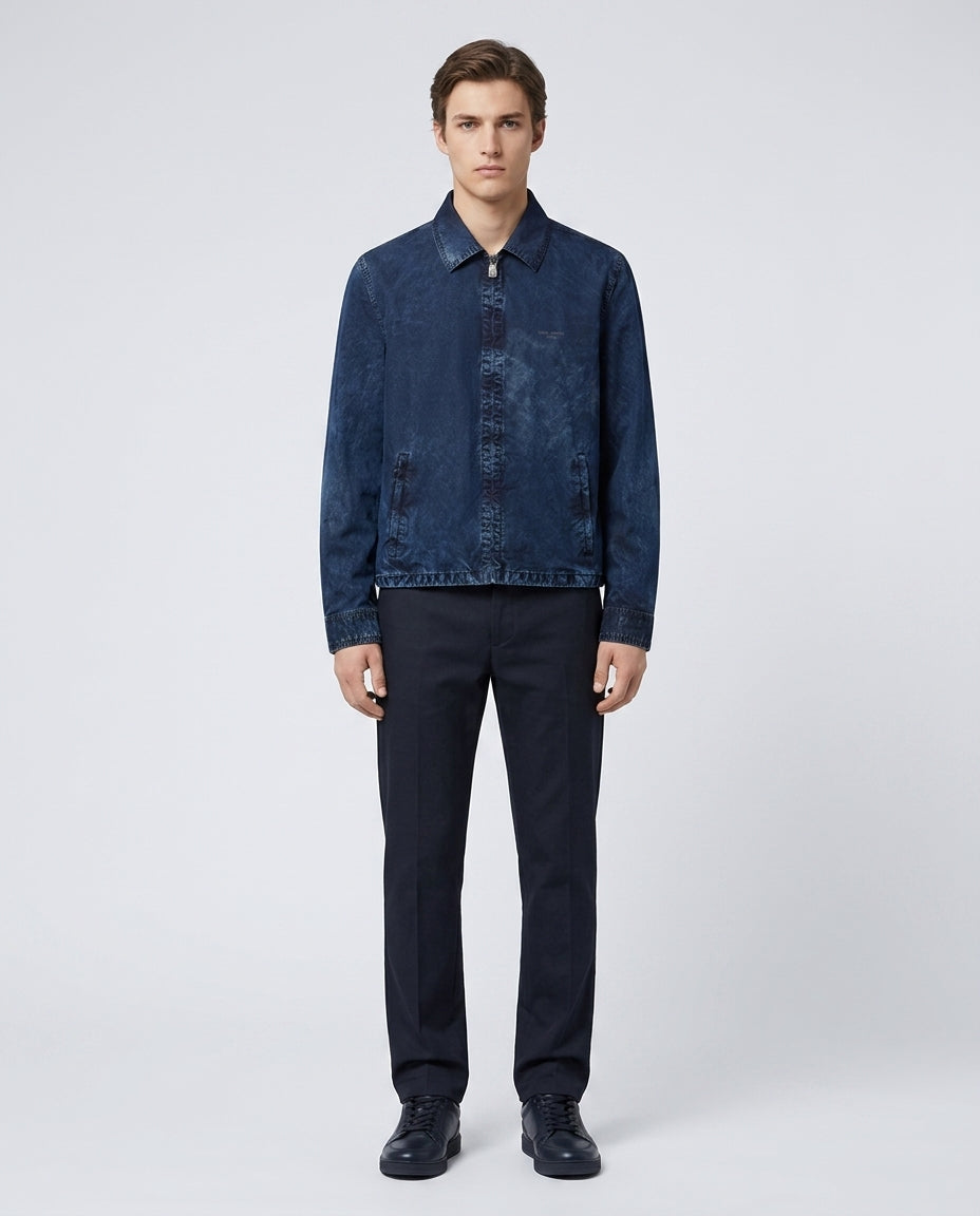 Men's Blue Denim Button Down Jacket