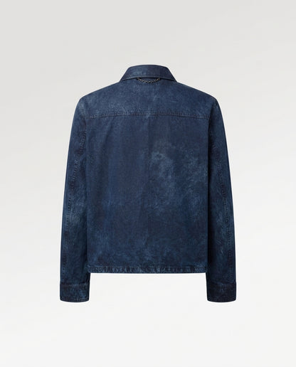 Men's Blue Denim Button Down Jacket 3