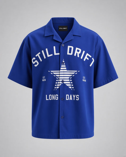 Men's Blue Graphic Print Shirt