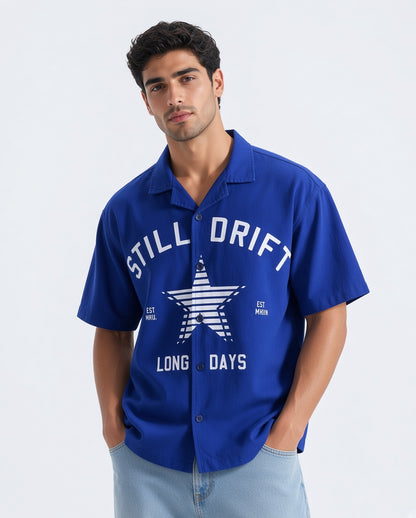Men's Slogan Print Short Sleeve Shirt
