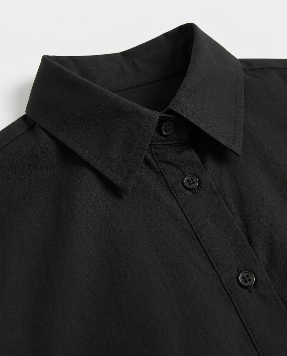 Women's Black Oversized Button Up Shirt 2