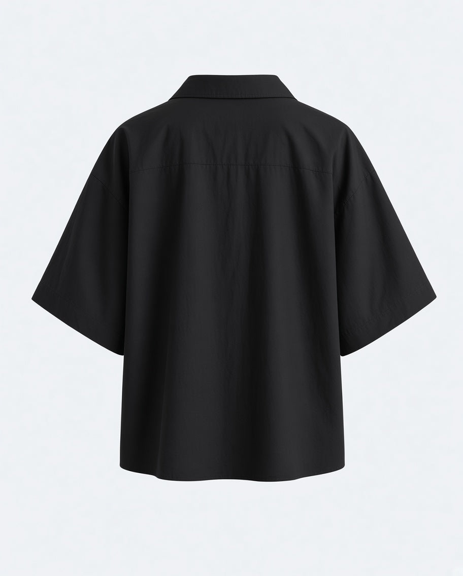 Women's Black Oversized Button Up Shirt 3