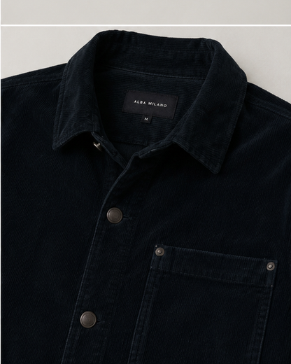 Black Corduroy Workwear Jacket