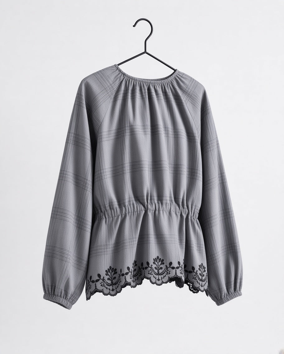 Checkered Embroidered Shirt