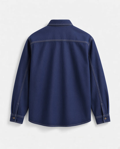 Denim Shirt with Stitching Details